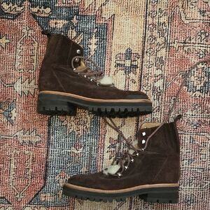 Marc Fisher Brown Lace Up Boots